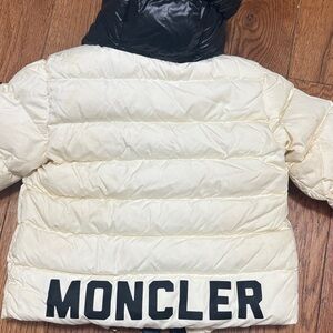 Moncler Kids Black and Cream Puffer Jacket